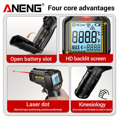 ANENG TH202 Thermometer Hygrometer - Non-Contact -50-600°C LCD