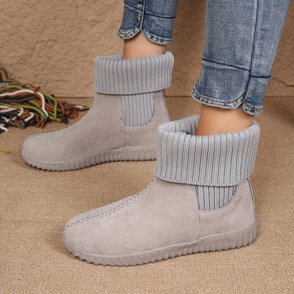 Women's Solid Color Short Boots - Fashion Slip-On Ankle Boots