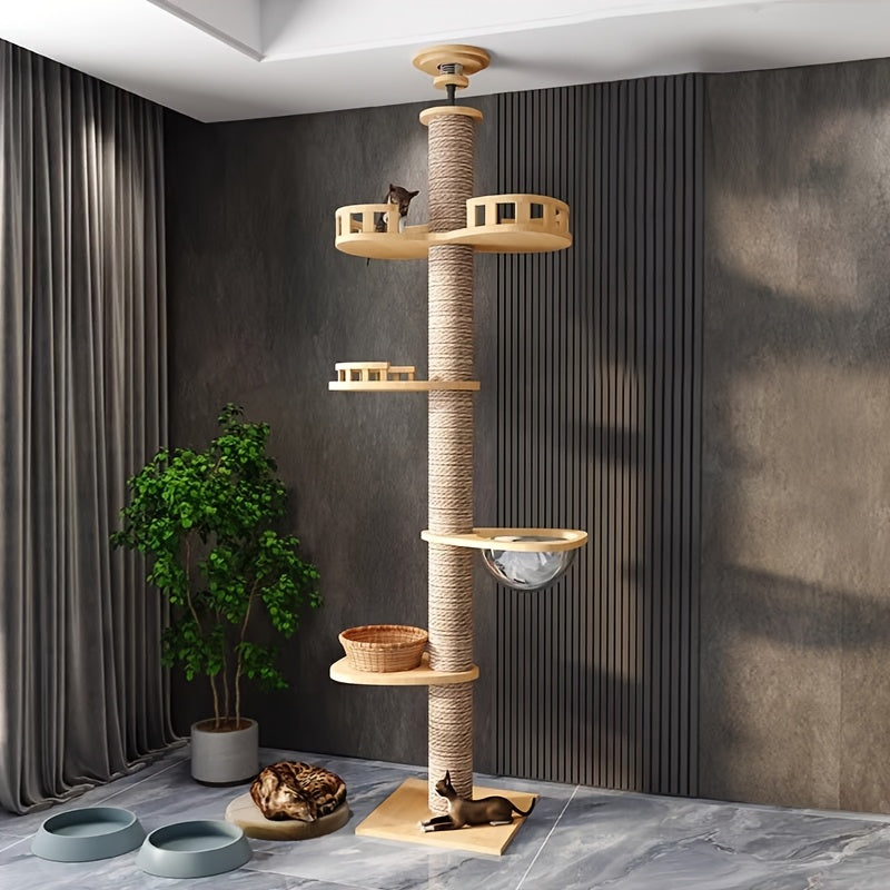Cat Tree Tower - Multiple Platforms Scratching Posts Wooden