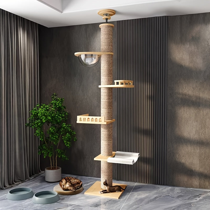 Cat Tree Tower - Multiple Platforms Scratching Posts Wooden