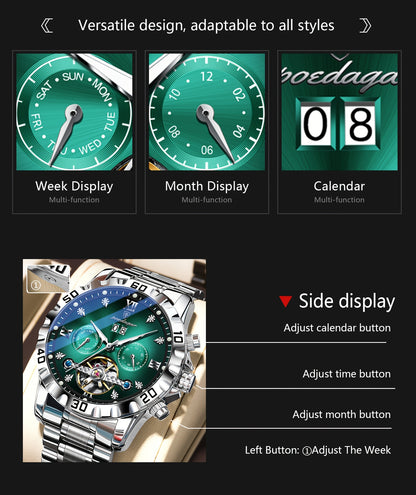 POEDAGAR Men's Luxury Business Watch - Automatic Waterproof