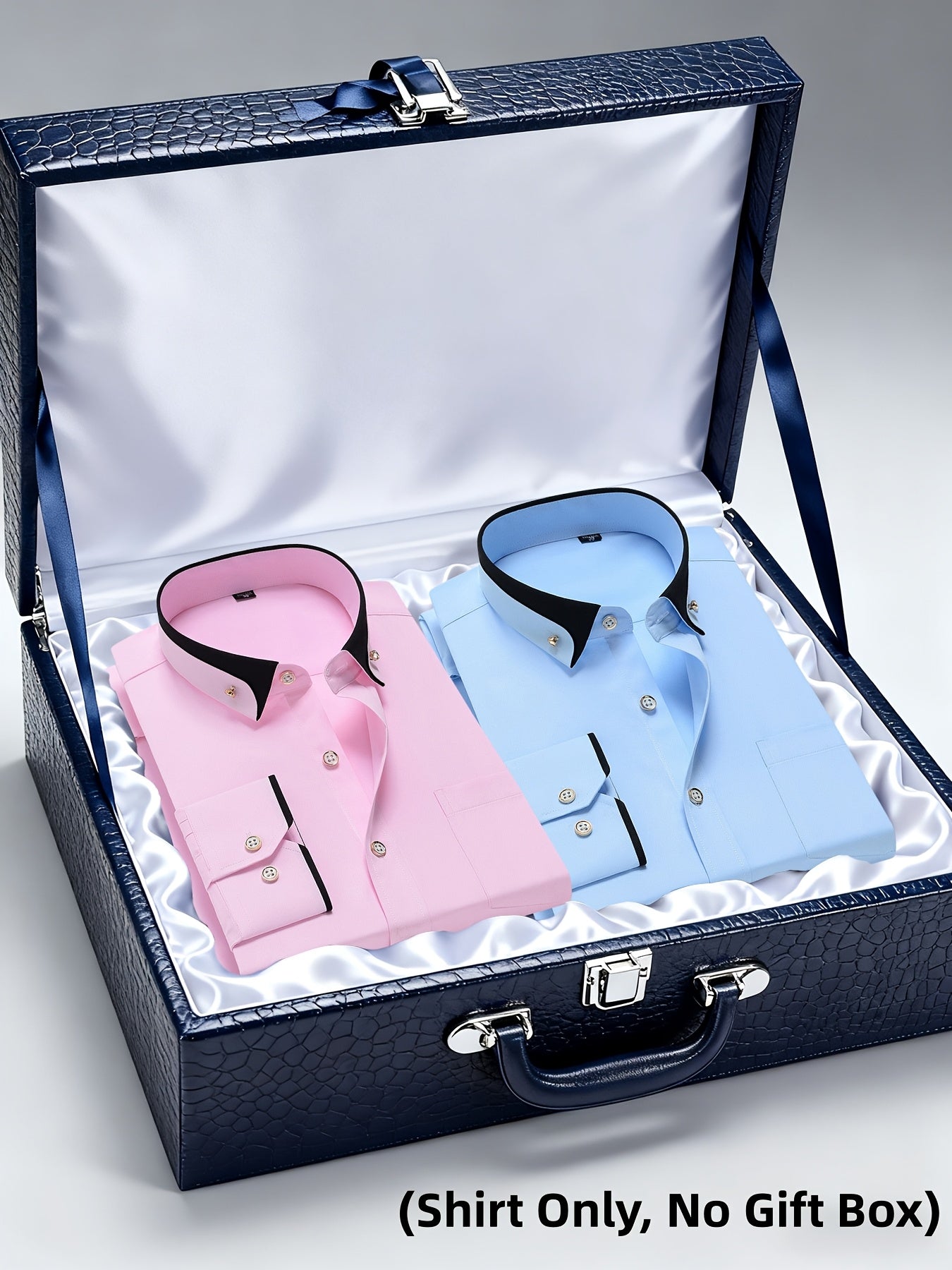 Men's Casual Business Shirt 1+1pc - Lapel Chest Pocket