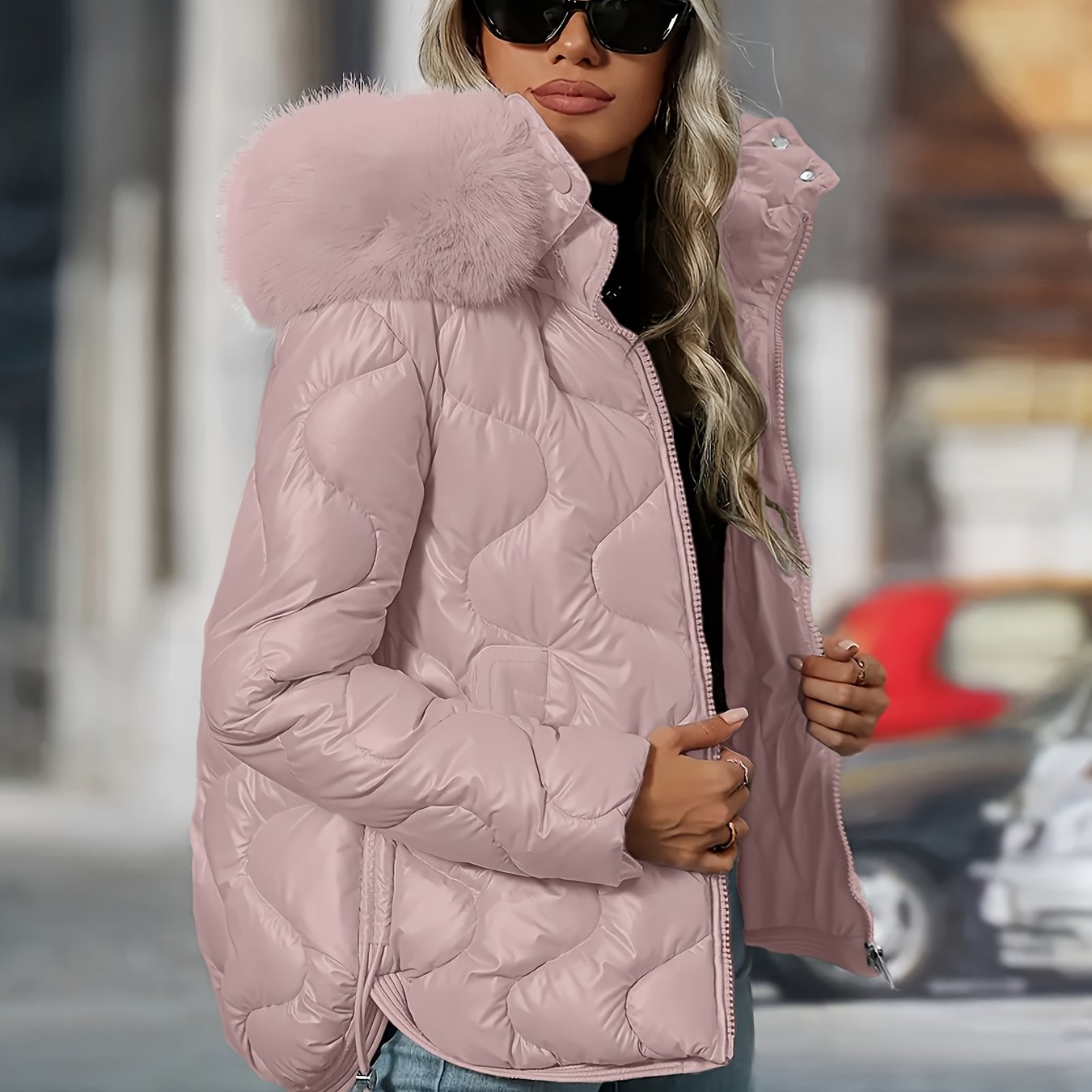 Women's Winter Puffer Jacket - Hooded Elegant Warm Coat