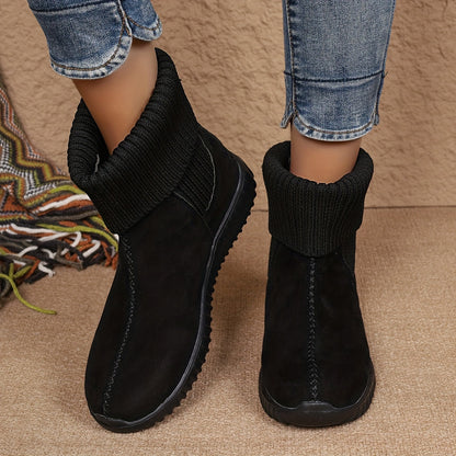 Women's Solid Color Short Boots - Fashion Slip-On Ankle Boots