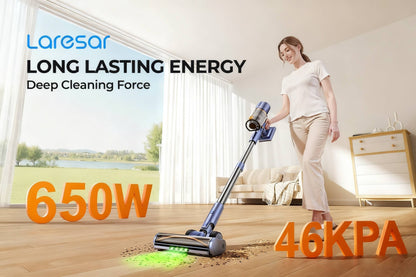 Laresar V11 Cordless Vacuum 650W 90Min - 46KPa 6-in-1 Touch Display
