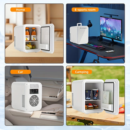 Mini-réfrigérateur pour camping-car 4 L - Glacière et chauffe-plats portables CA + 12 V CC
