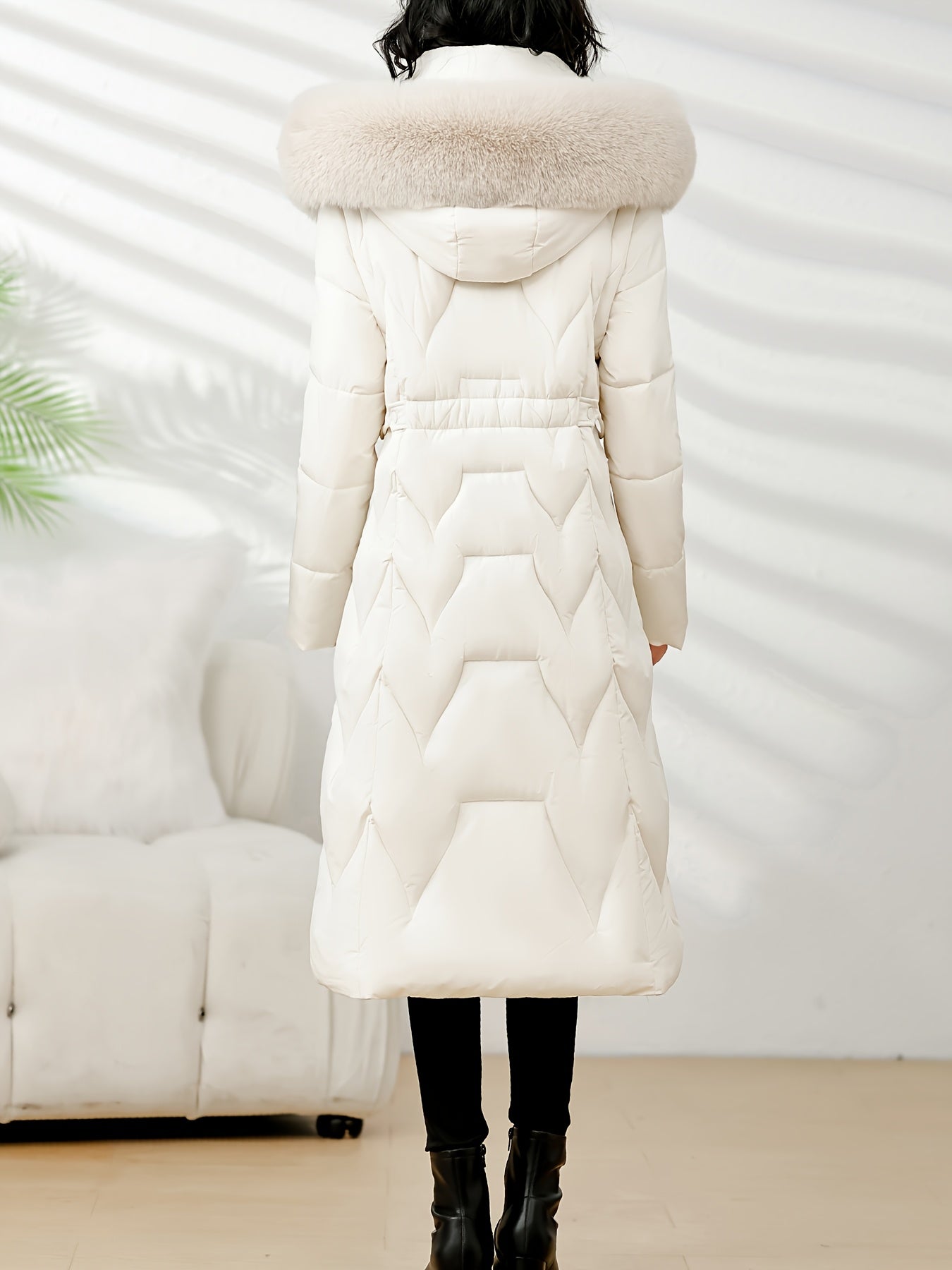 Damenmantel in Übergröße, knielang, neue Wintermode, schmal geschnitten, mit Kapuze und dickem Futter, Winterjacke für Damen in Übergröße, leichte Wintermäntel für Damen mit Taschen, Jacke für Damen in Übergröße