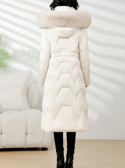 Damenmantel in Übergröße, knielang, neue Wintermode, schmal geschnitten, mit Kapuze und dickem Futter, Winterjacke für Damen in Übergröße, leichte Wintermäntel für Damen mit Taschen, Jacke für Damen in Übergröße