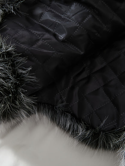 Plus Size Women's Faux Fur-Lined Hooded Coat