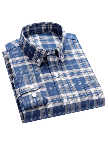 Men's 3-Pack Long Sleeve Oxford Shirts - Embroidered Chest Pockets