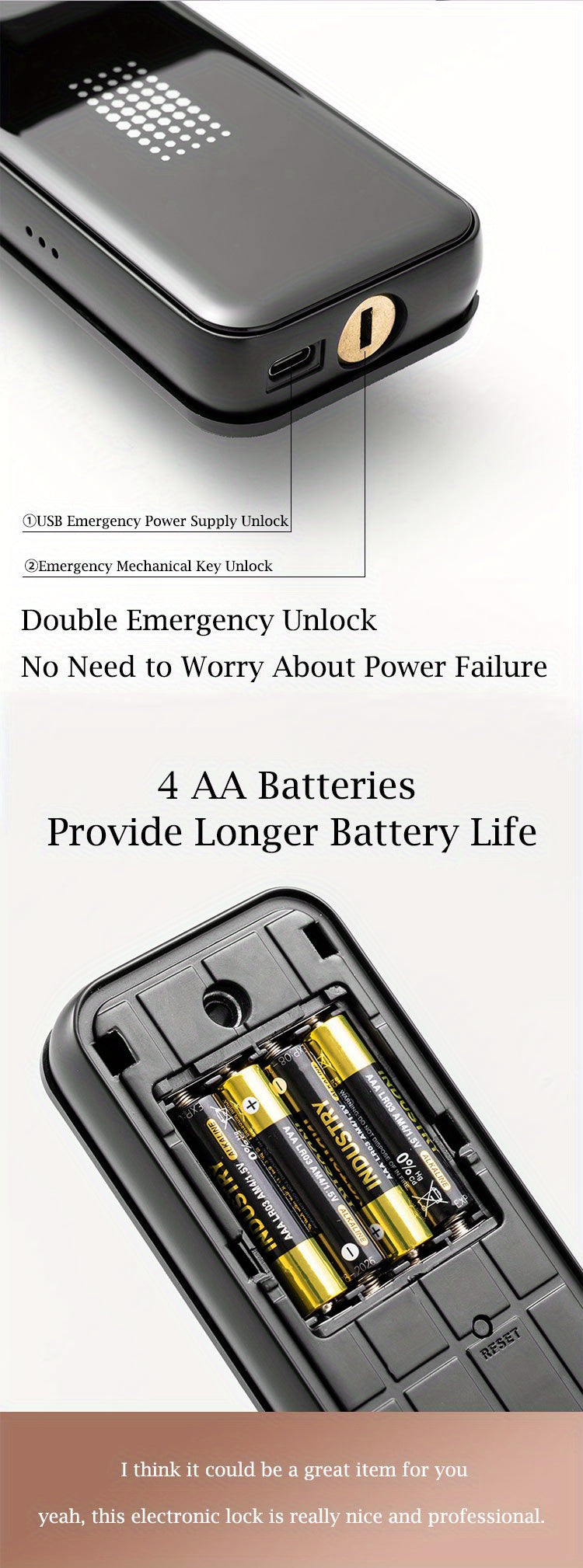 SUMUS Smart Door Lock - Keyless Entry WiFi App Aluminum Alloy