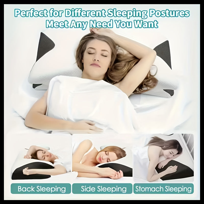 Ergonomic Neck Pillow for Side, Back, and Stomach Sleepers