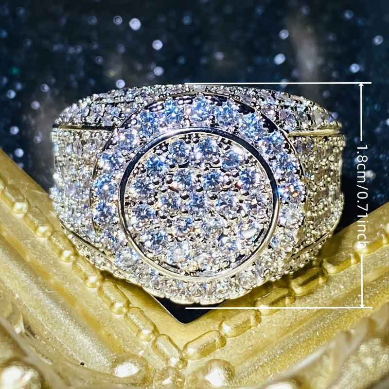 RYYM Round Wide Face Zirconia Ring - Unisex