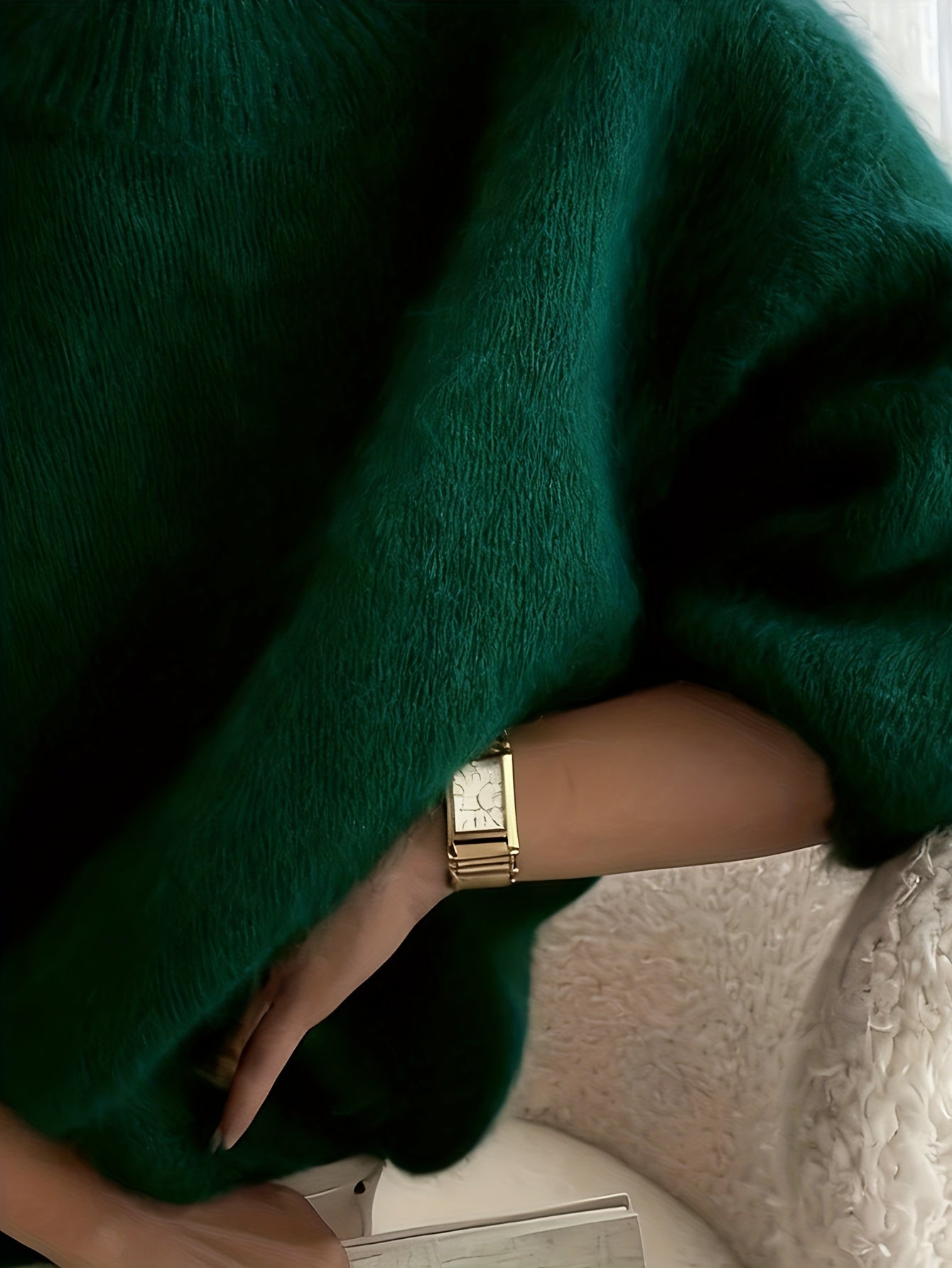 Women's Alpaca Sweater - Elegant Round Neck Winter Coat, Soft Warm Pure Color Blouses | High Elasticity for a Flattering Fit | Solid Color Sweaters for Dresses, Skirts & Pants Toppings | Hand Wash/Dry Clean (Autumn/Winter War