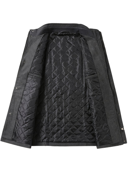 Men's Autumn/Winter Tweed Coat - Business Double-Breasted Wool