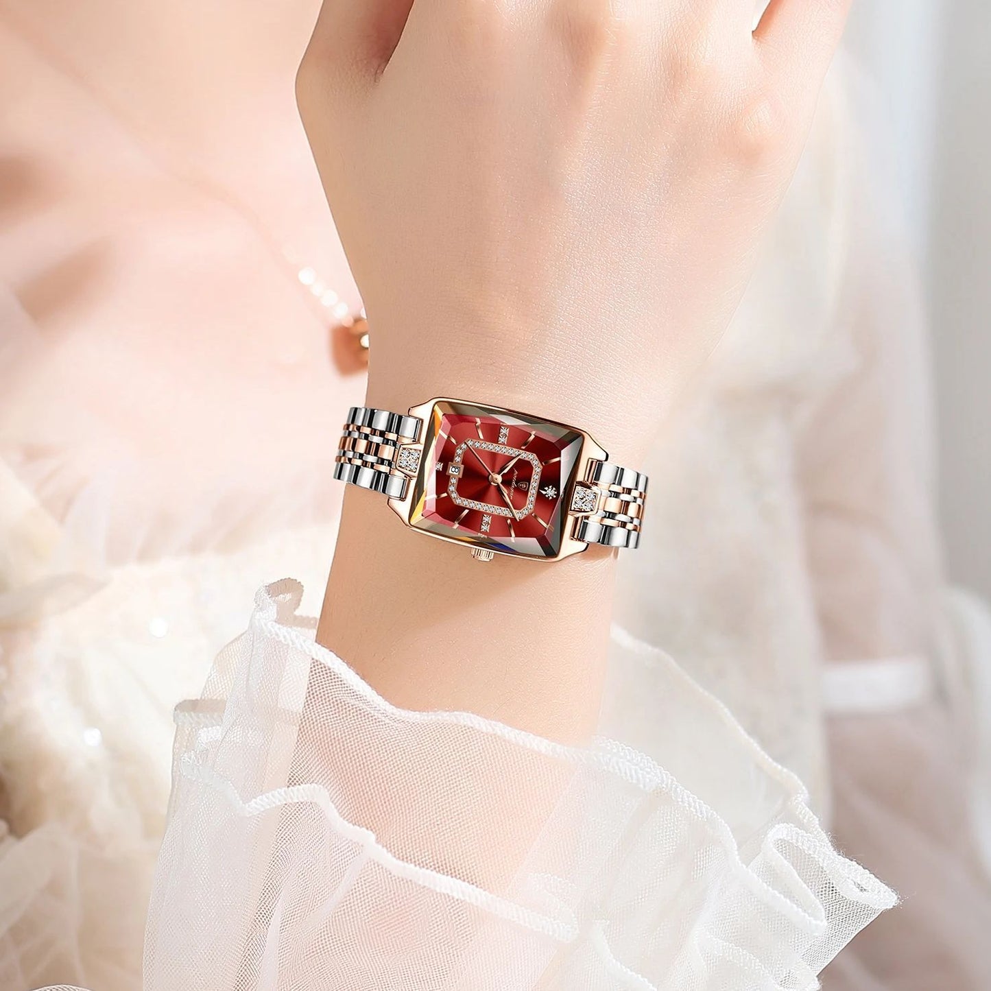 POEDAGAR Women's Luxury Watch - Waterproof Calendar Quartz Steel