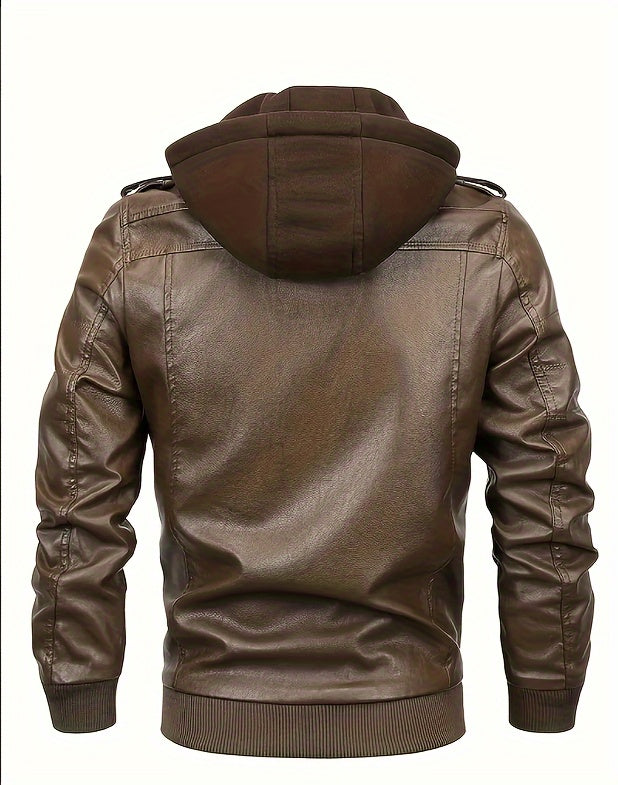 Men's Hooded Jacket - Full-Zip Zippered Pockets Lightweight