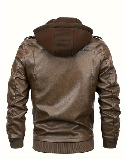 Men's Hooded Jacket - Full-Zip Zippered Pockets Lightweight