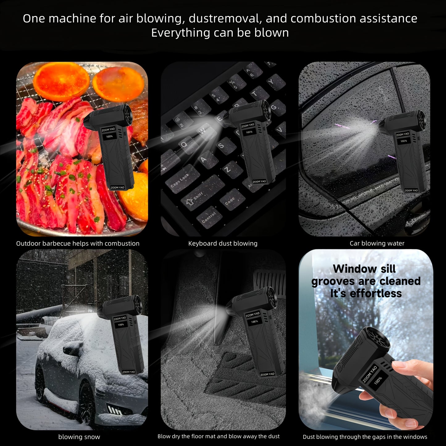 TurboBlast Pro – High-Speed Handheld Dust Blower (USB, 2000mAh)