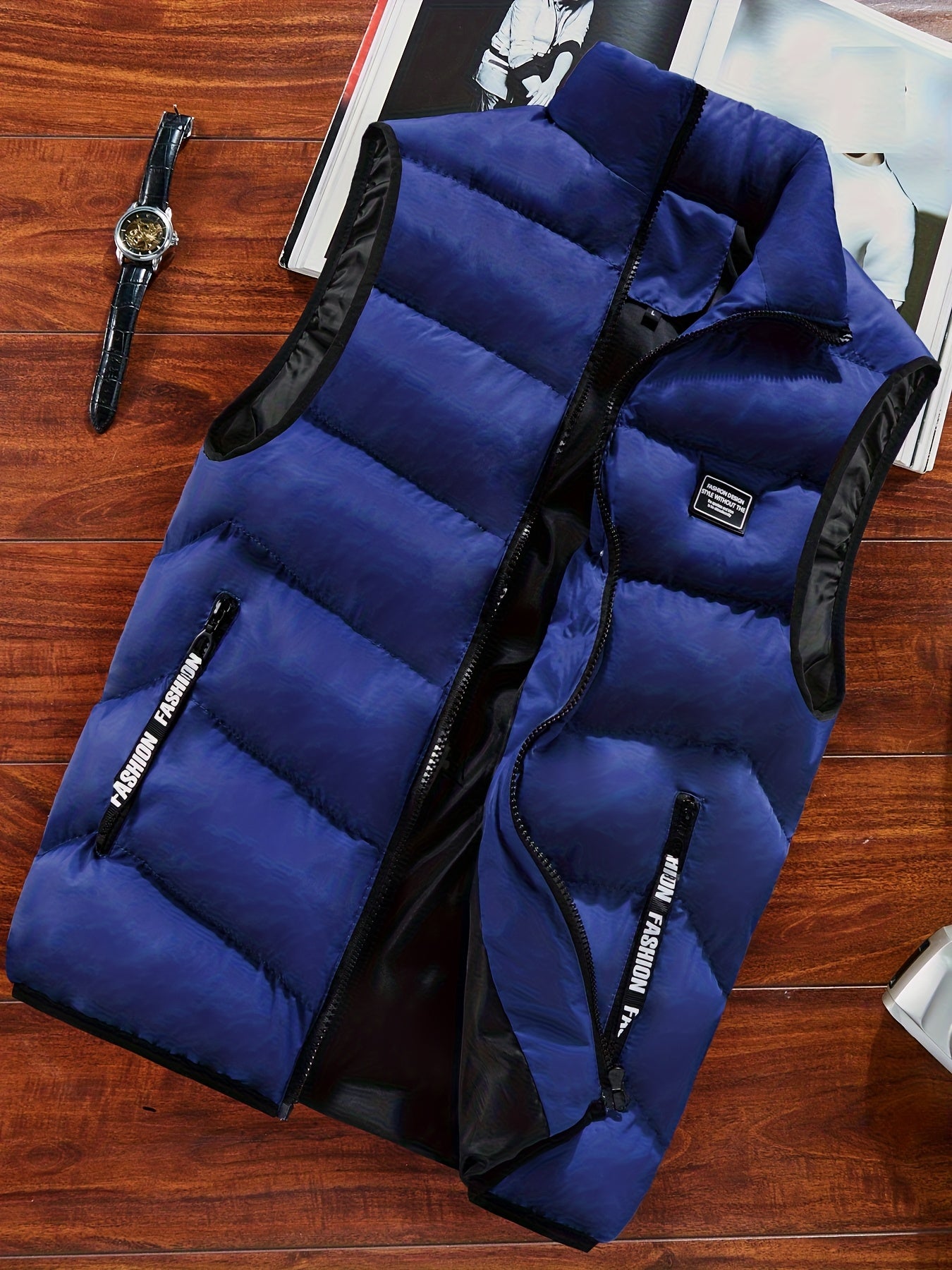 Men's Sleeveless Vest - Warm Zippered Stand Collar