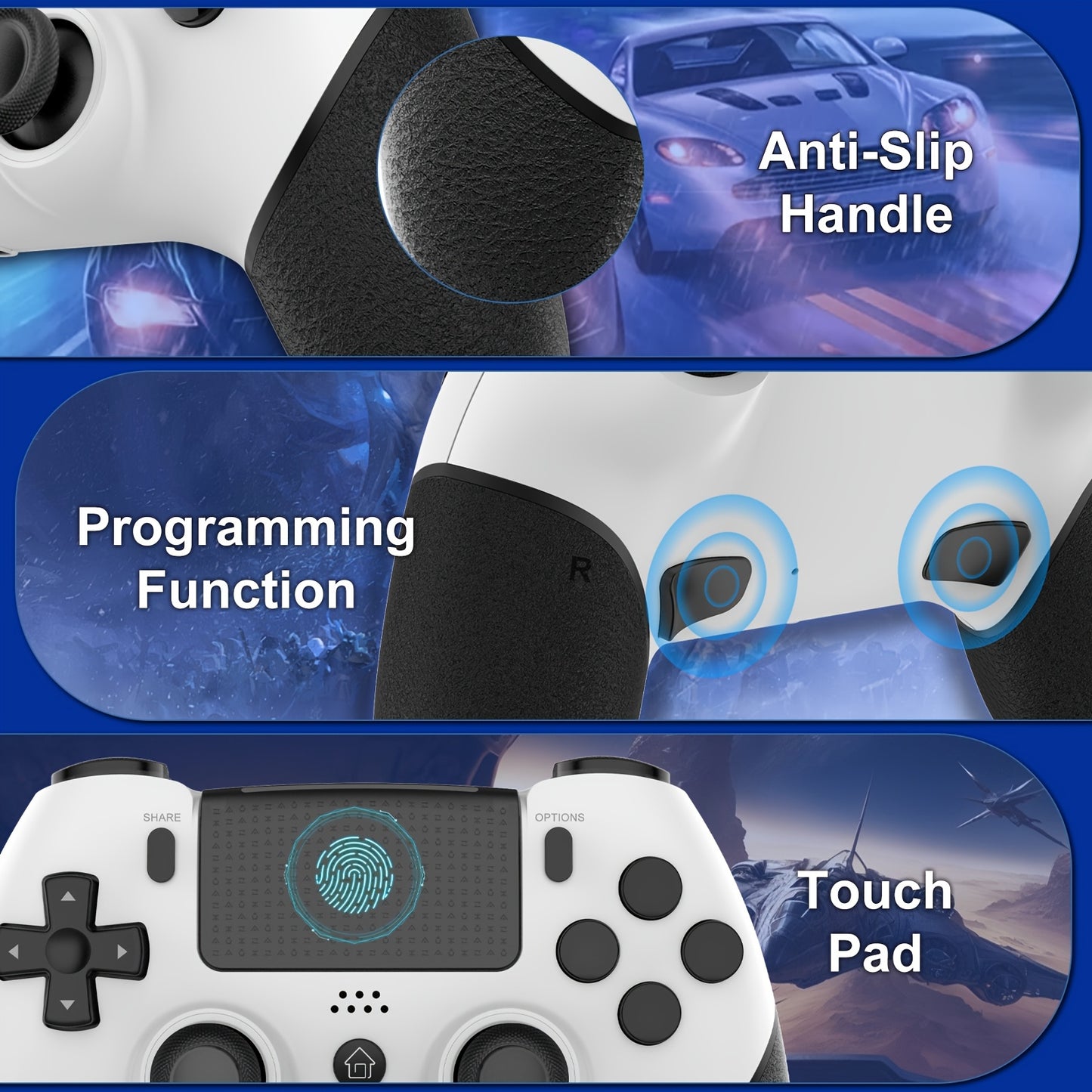 Wireless PS4 Controller - Hall Effect 6-Axis