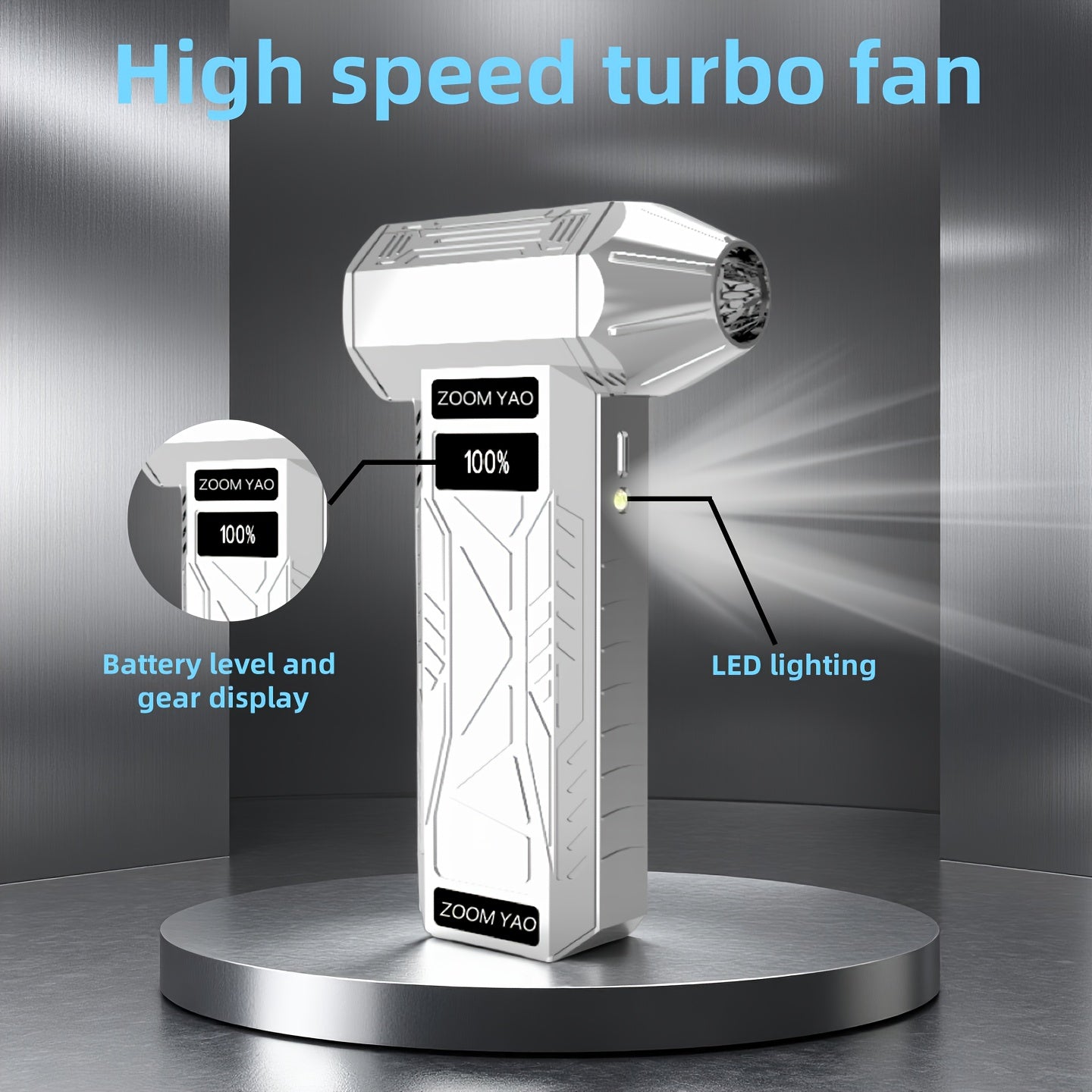 TurboBlast Pro – High-Speed Handheld Dust Blower (USB, 2000mAh)