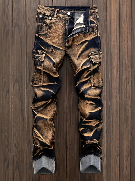 Men's Slim-Fit Stretch Denim - Tie Dye Straight Leg