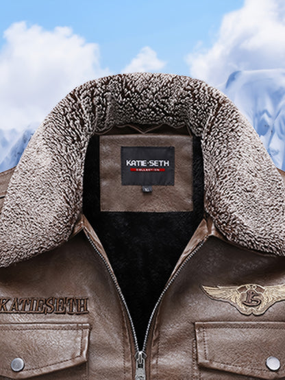 Men's Slim-Fit Fleece-Lined Biker Jacket