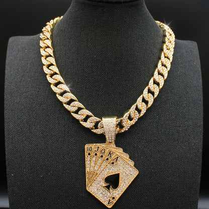 Poker Pendant + Cuban Chain