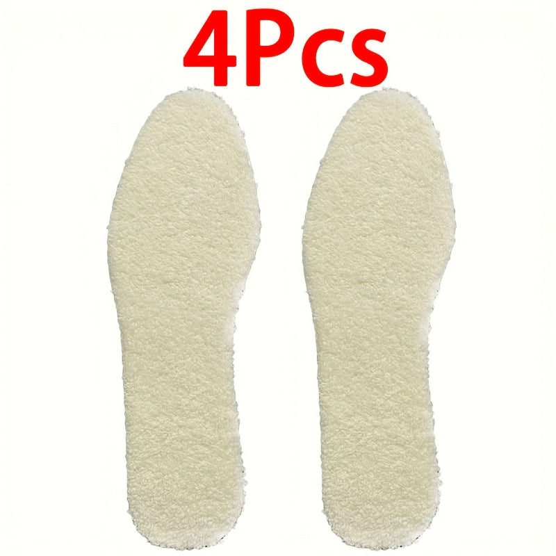 4pcs Winter Alpaca Wool Insoles - Warm Plush Thickening Unisex