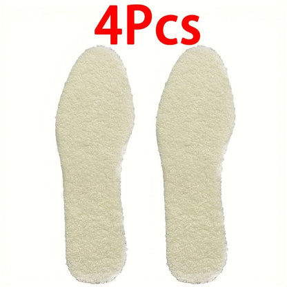 4pcs Winter Alpaca Wool Insoles - Warm Plush Thickening Unisex