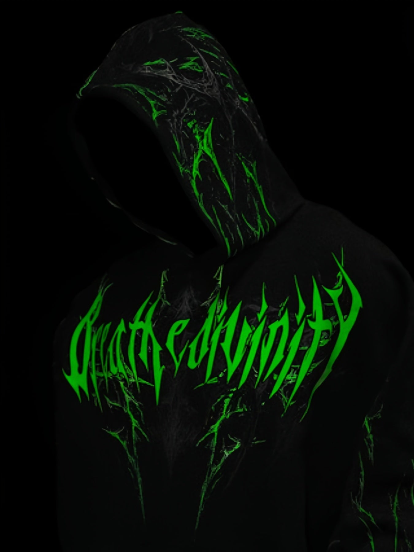 Men's Gothic Hoodie - Loose Fit Full-Zip with Pockets