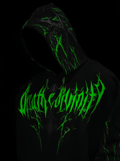 Men's Gothic Hoodie - Loose Fit Full-Zip with Pockets