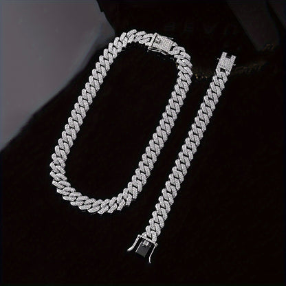 2pcs Necklace + Bracelet Set - Punk Hip Hop Chain Unisex