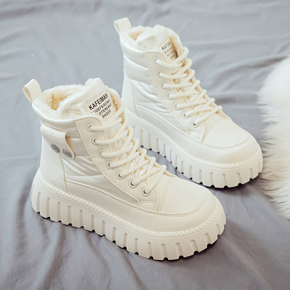 Women's Winter Boots - Thick Platform Lace-Up Ankle Boots