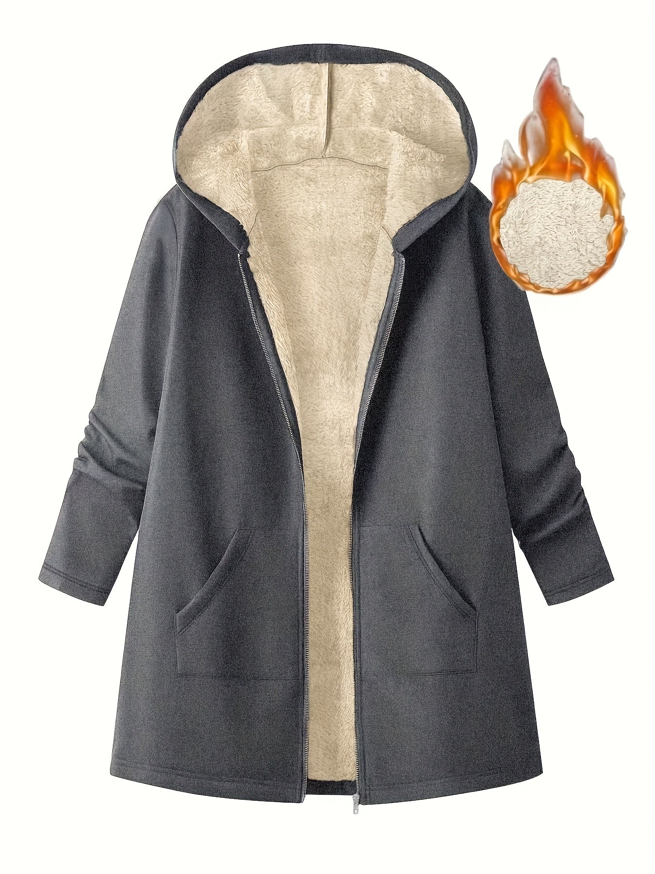 Plus Size Women's Winter Hooded Jacket - Ultra-Warm Plush Coat