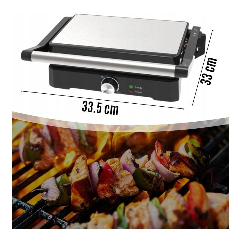MEMFLOW Electric Panini Grill Toaster 1000W - Foldable Non-Stick
