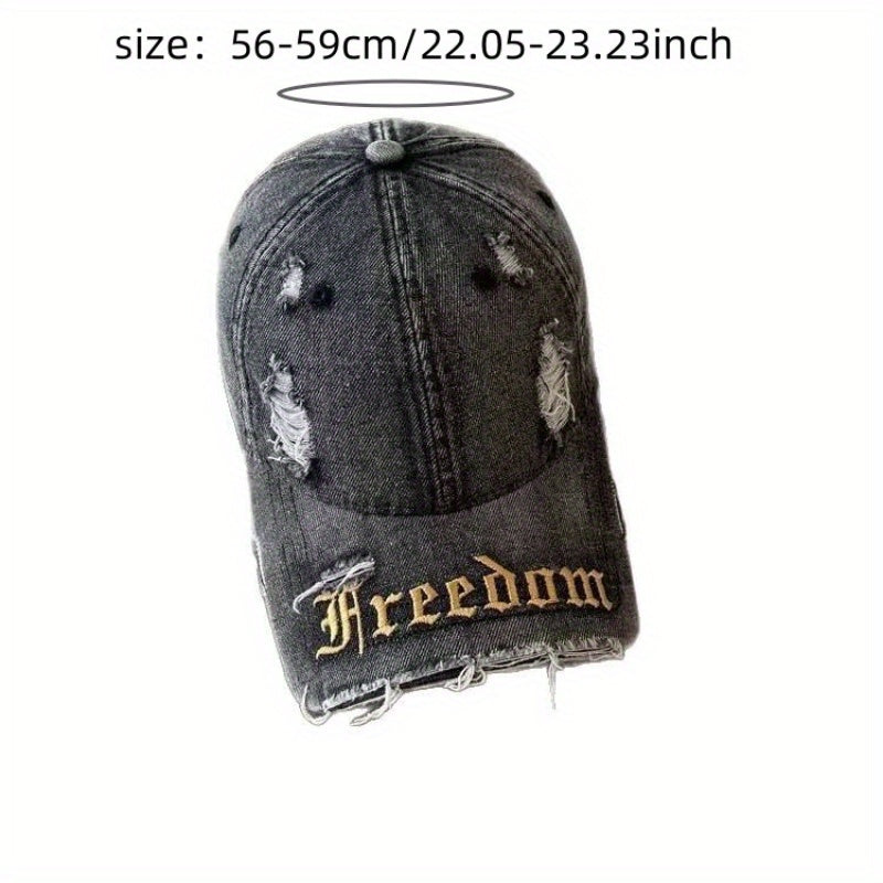 Baseball Cap - Washed Distressed with Embroidery