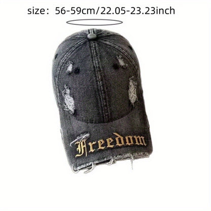 Baseball Cap - Washed Distressed with Embroidery