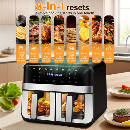 Kehot 9L Dual Door Air Fryer 2400W - 8-in-1 Smart Touchscreen