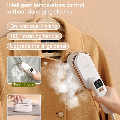Handheld Steamer with Iron - 3-Speed 180° Rotatable 2-in-1