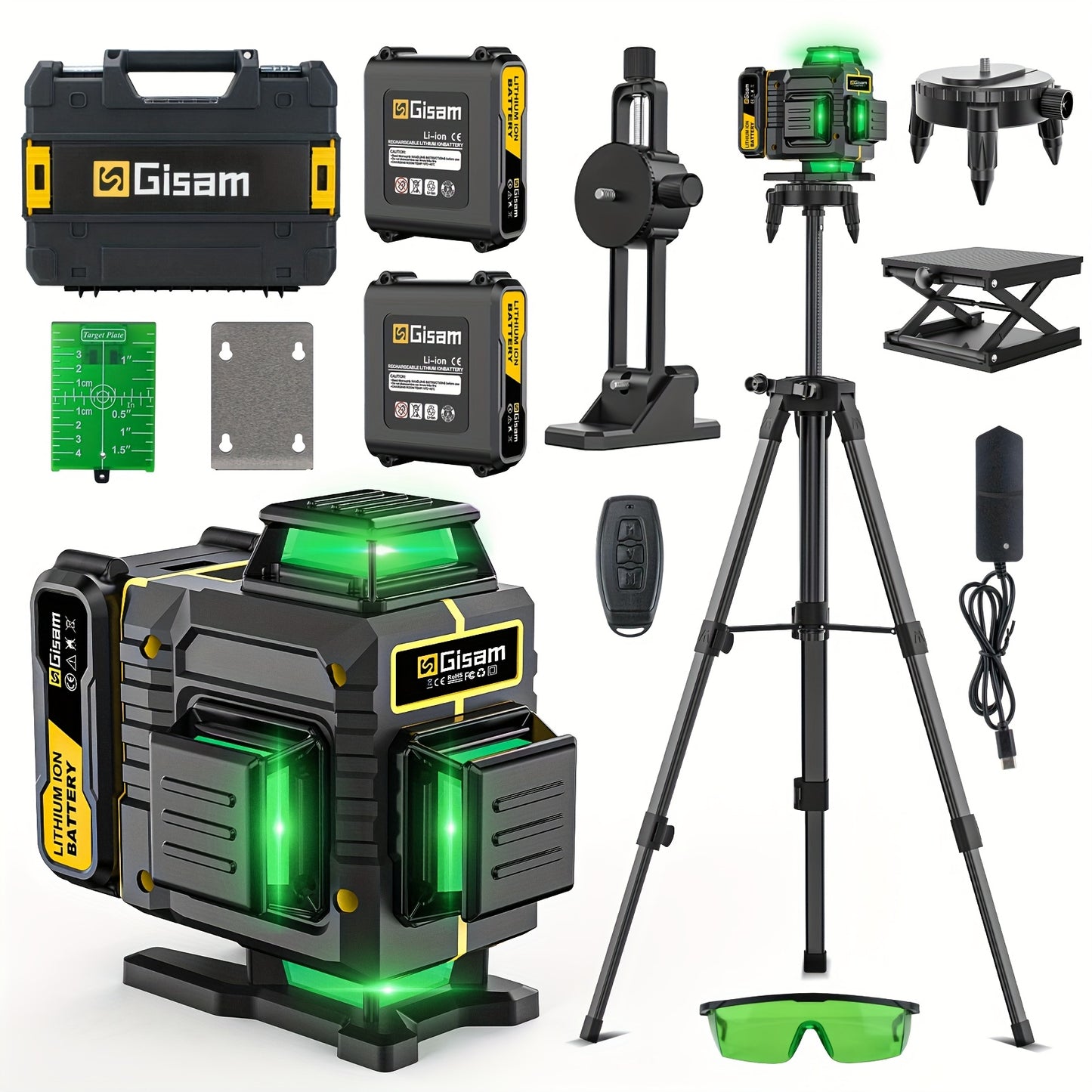 highsam 4D Laser Level - 16 Line Cross 360 Self Leveling 2 Battery