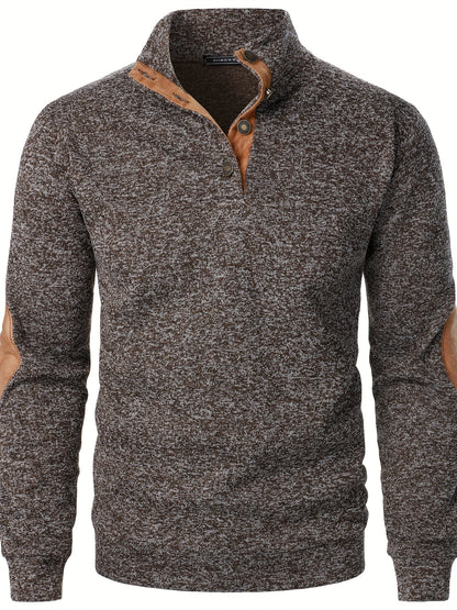 Men's Stand-Collar Casual Sweatshirt - Autumn Winter Long Sleeve