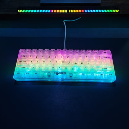 HXSJ 61-Key Gaming Keyboard - Full Transparent RGB Backlit USB-C
