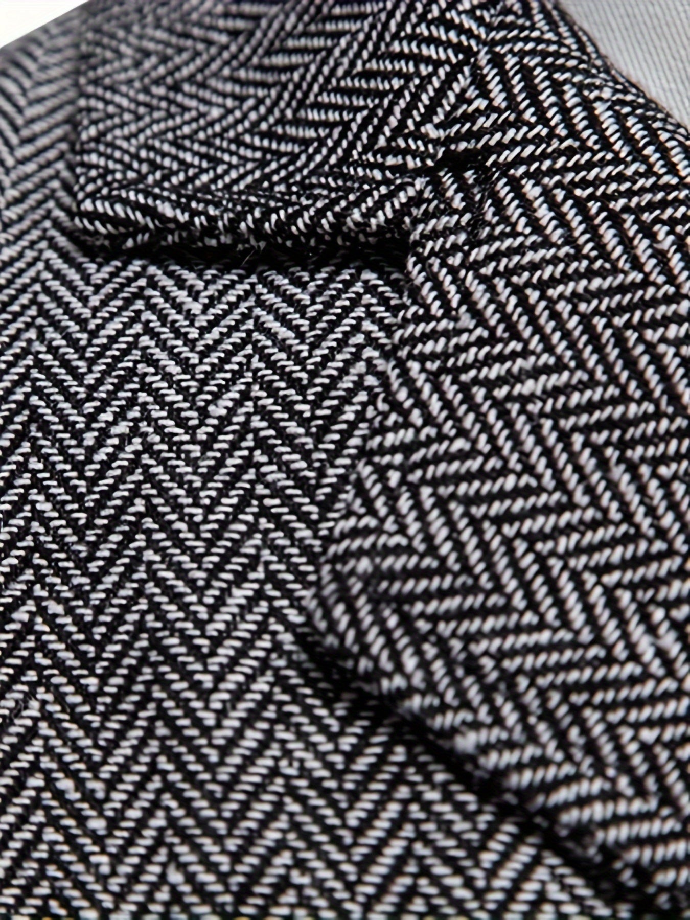 Men's Herringbone Tweed Vest - Single-Breasted Chain Detail Brown