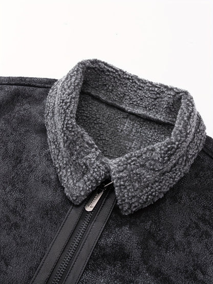 Men's Autumn-Winter Thickened Fleece-Lined Bomber Jacket