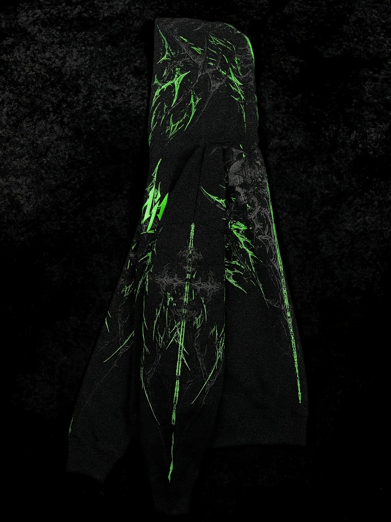 Men's Gothic Letter Print Zip Hoodie - Full-Zip with Pockets