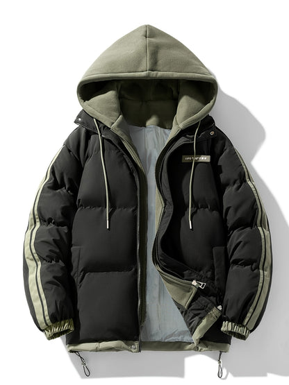 Plus Size Women's Skiing Coat - Warm Thick Hooded Two-Piece