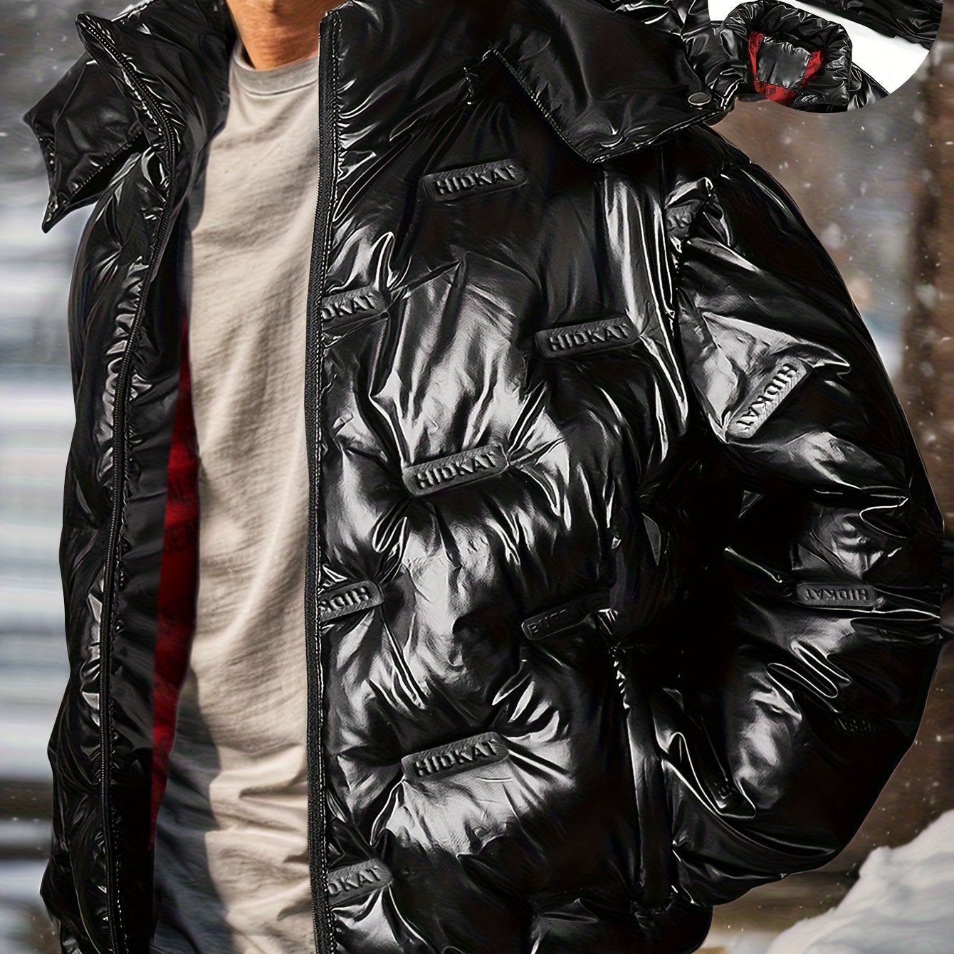Men's Winter Puffer Jacket - Full-Zip Warm Coat Regular Fit
