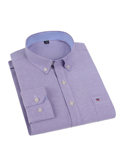 Men's 3-Pack Long Sleeve Oxford Shirts - Embroidered Chest Pockets